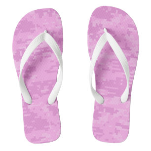 Pink Lady Digital Camo Pattern Flip Flops