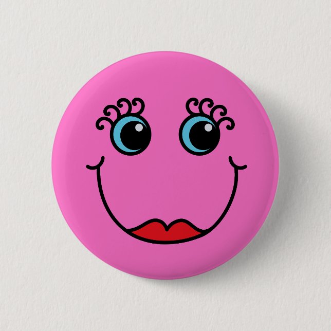 Pink Lady Face Button (Front)