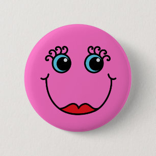 Pink Lady Face Button