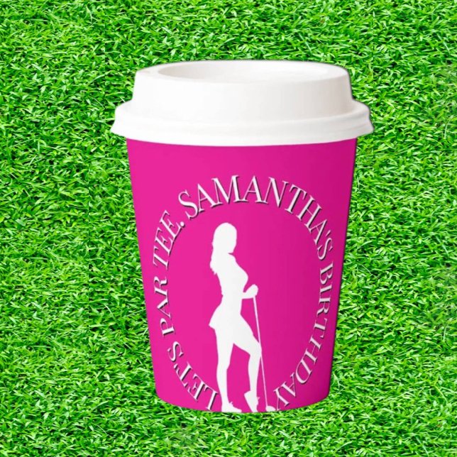 Pink Lady Golfer Birthday in Style  Paper Cups (Tee off the celebrations with Lady Birthday!)
