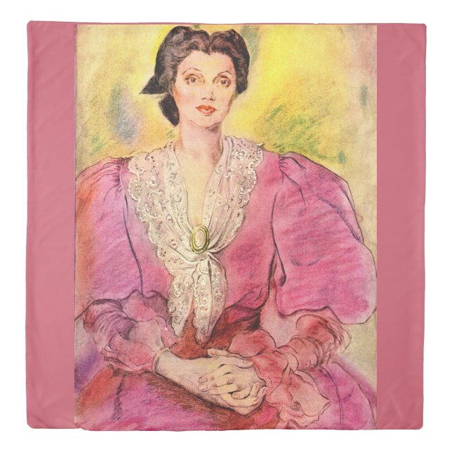 pink lady print duvet cover (Front)