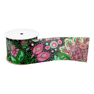 Pink Lady Slipper Flower NH State Wildflower Satin Ribbon