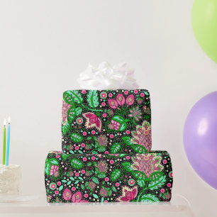 Pink Lady Slipper Flower NH State Wildflower Wrapping Paper