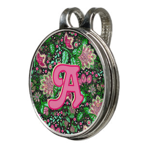 Pink Lady Slipper Flower Wildflower Personalized Golf Hat Clip