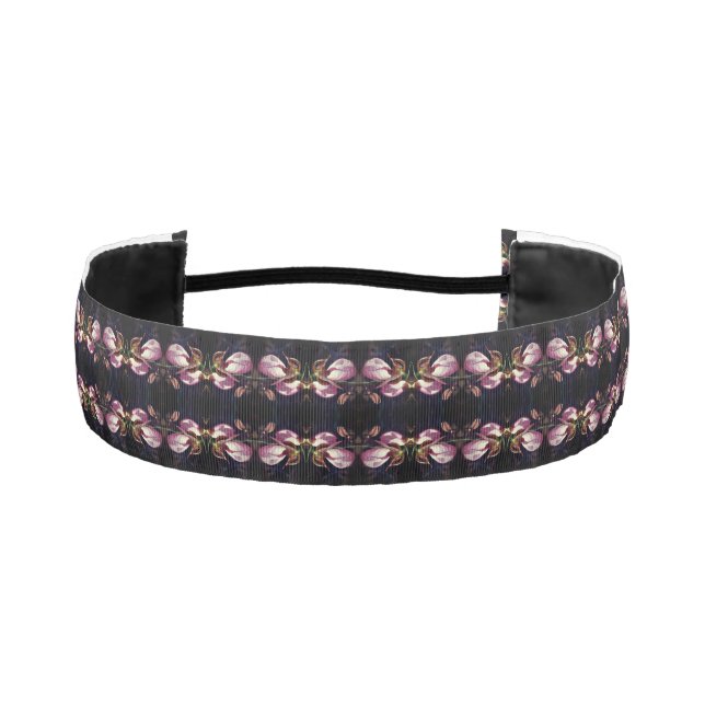 Pink Lady Slipper Orchid Abstract  Athletic Headband (Front)