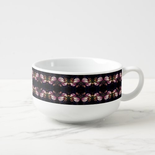 Pink Lady Slipper Orchid Abstract Personalized Soup Mug