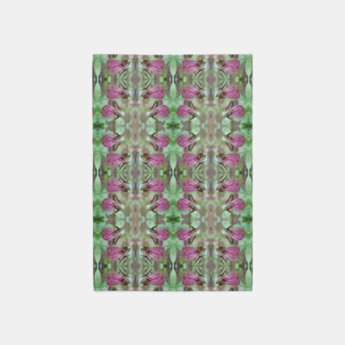 Pink Lady Slipper Orchid Flower Pair Abstract Rug