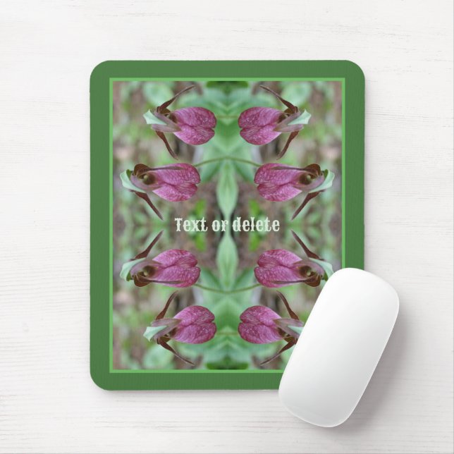 Pink Lady Slipper Orchid Flowers Personalized Mouse Pad (With Mouse)