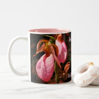 Pink Lady Slipper Orchid Pair  Personalized  