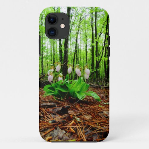 Pink Lady Slipper wild Orchid iPhone 11 Case