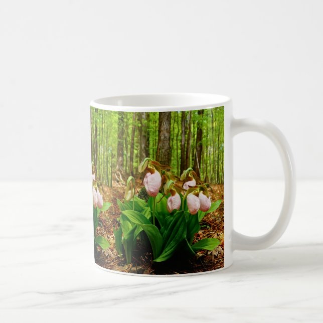 Pink Lady Slipper wild Orchid Coffee Mug (Right)
