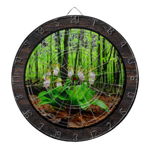 Pink Lady Slipper wild Orchid Dart Board
