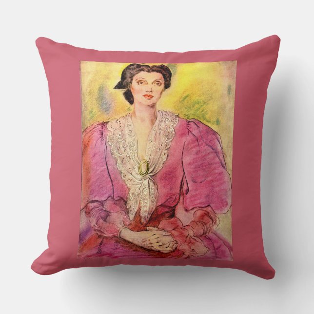 pink lady throw pillow (Front)