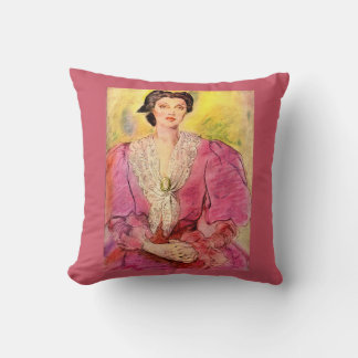 pink lady throw pillow