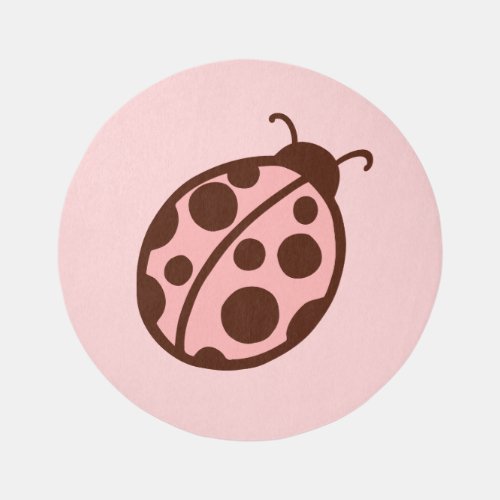 Pink Ladybug Area Rug 