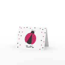 Pink Ladybug Baby Girl's Birthday Thank You