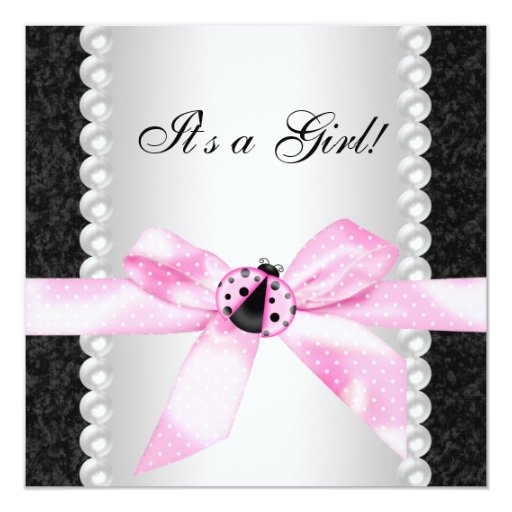 Pink Ladybug Invitations 6