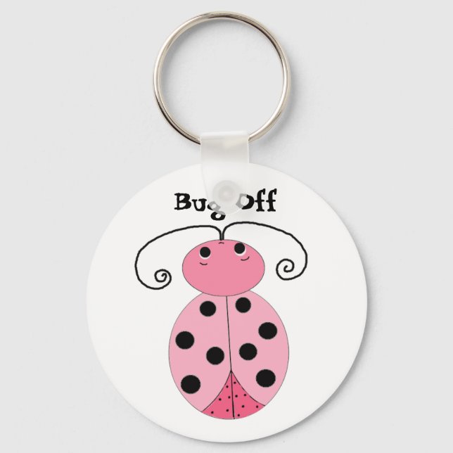 Pink Ladybug - Bug Off Keychain (Front)