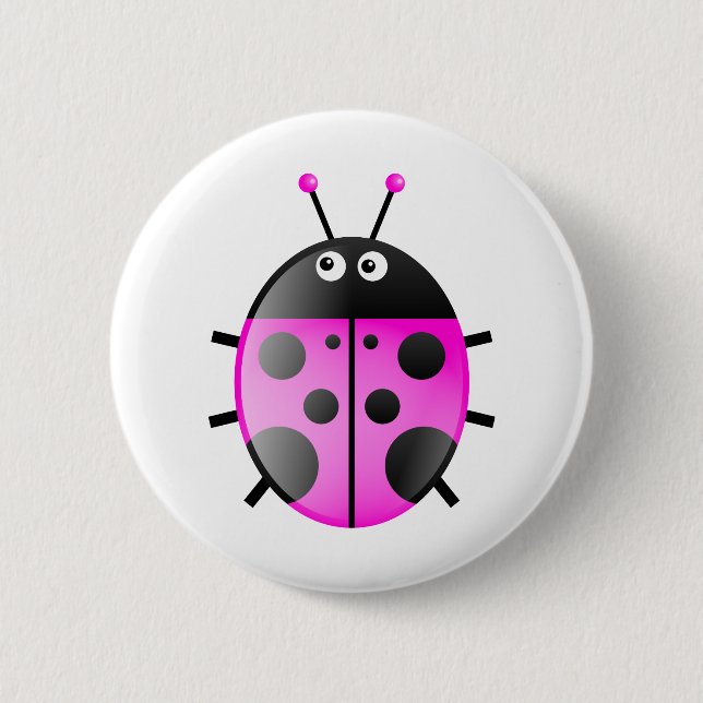 Pink Ladybug Button (Front)