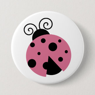 Pink Ladybug Button