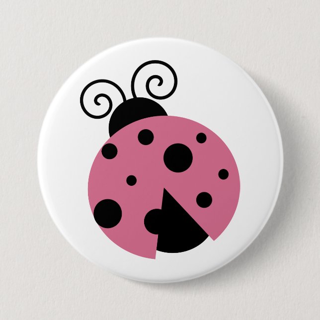 Pink Ladybug Button (Front)