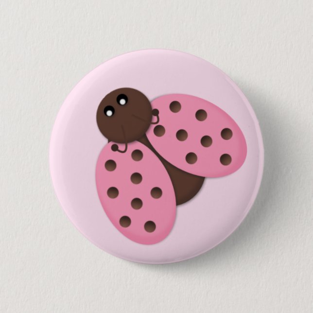 Pink Ladybug Button Flair (Front)