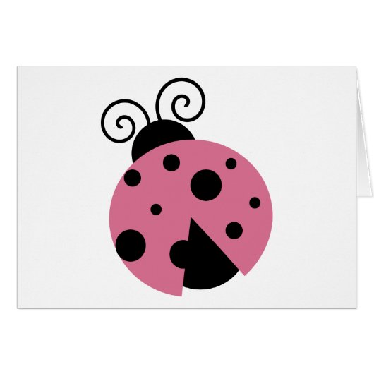 Pink Ladybug Cards (Front Horizontal)