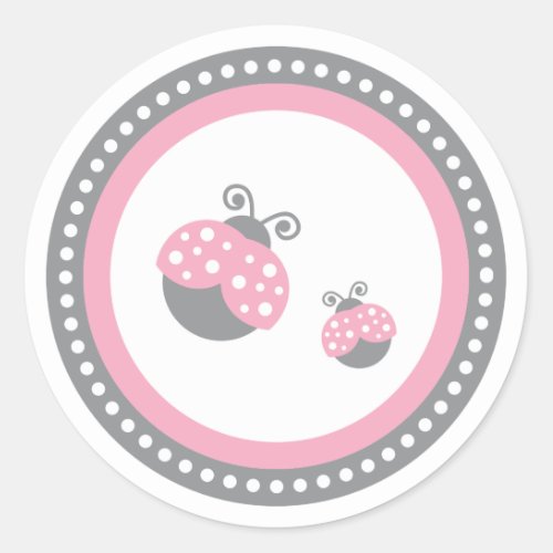 Pink Ladybug Classic Round Sticker