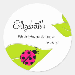 Pink Ladybug Favor Stickers