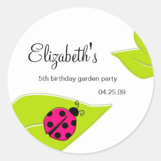 Pink Ladybug Favor Stickers