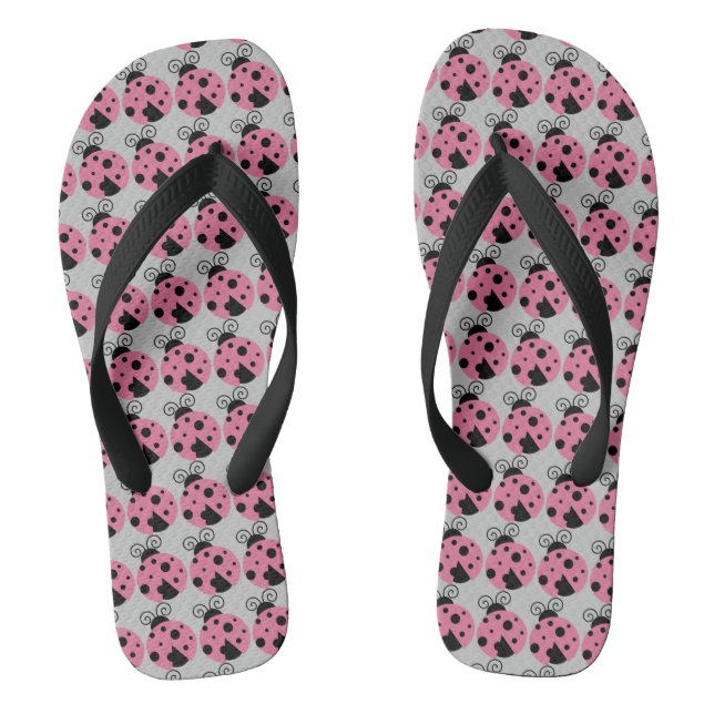 Pink Ladybug Flip Flops (Footbed)
