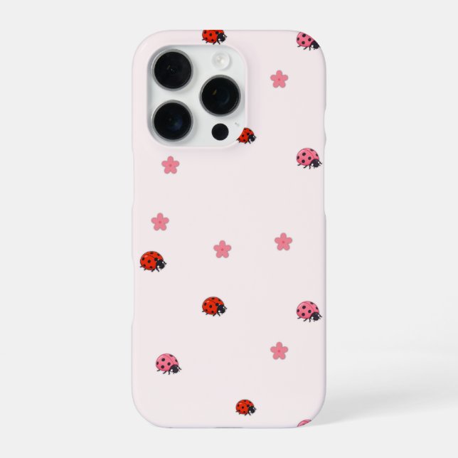 Pink Ladybug Garden Pattern Phone Case (Back)