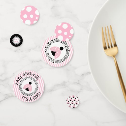 Pink Ladybug Girls Baby Shower Confetti