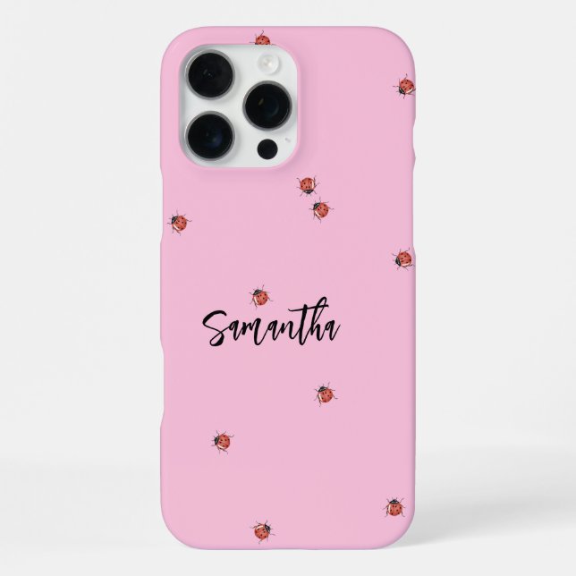 Pink Ladybug  Iphone Case (Back)