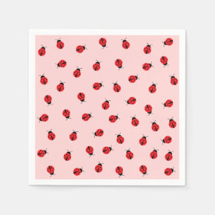 Pink Ladybug Paper Napkins