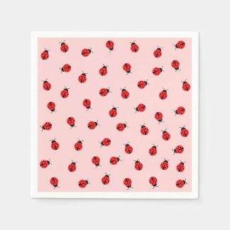 Pink Ladybug Paper Napkins