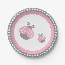 Pink Ladybug Paper Plates