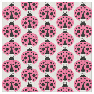 Pink Ladybug Pattern Fabric