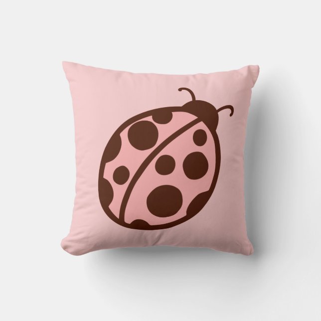 Pink Ladybug  Pillow (Front)