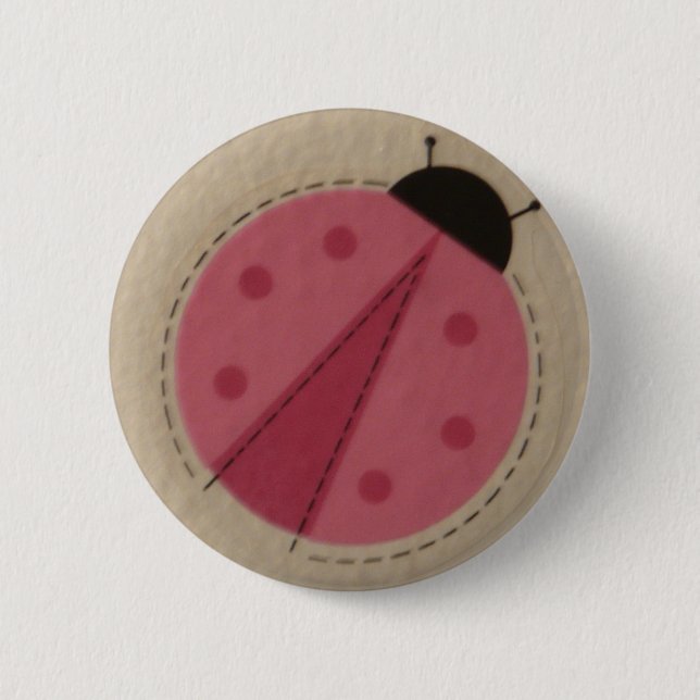 pink ladybug pinback button (Front)