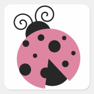Pink Ladybug Square Sticker