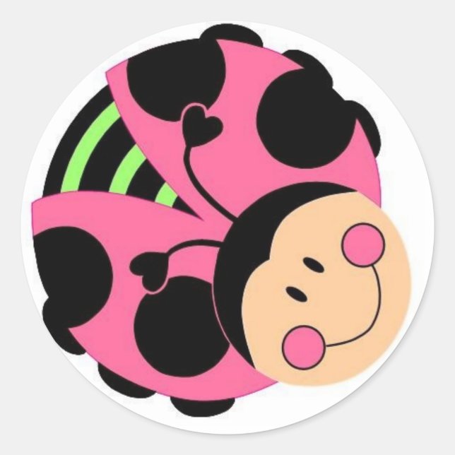 Pink Ladybug Sticker (Front)