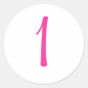 Pink Ladybug Sticker with Number