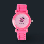 Pink ladybug watch personalized with girls name<br><div class="desc">Pink ladybug watch personalized with girls name or monogram letter. Cute lady bug clock design for little girls birthday party. Make one for daughter,  granddaughter,  sister etc. Wild ladybird animal insect cartoon illustration for children.</div>