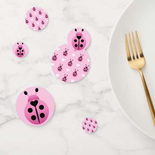 Pink Ladybugs Confetti
