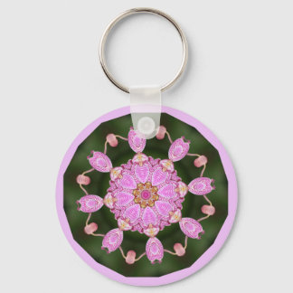 Pink Ladybugs Dancing Queen Bee Pink Orchid Keychain