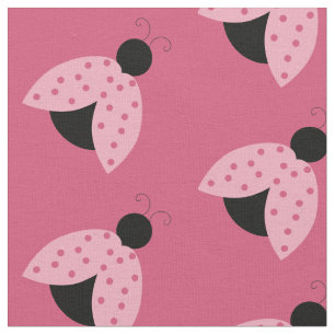 Pink Ladybugs Fabric