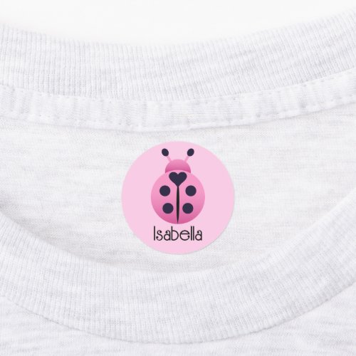 Pink Ladybugs Kids Labels