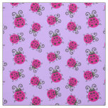Pink ladybugs ladybirds graphic art pattern fabric