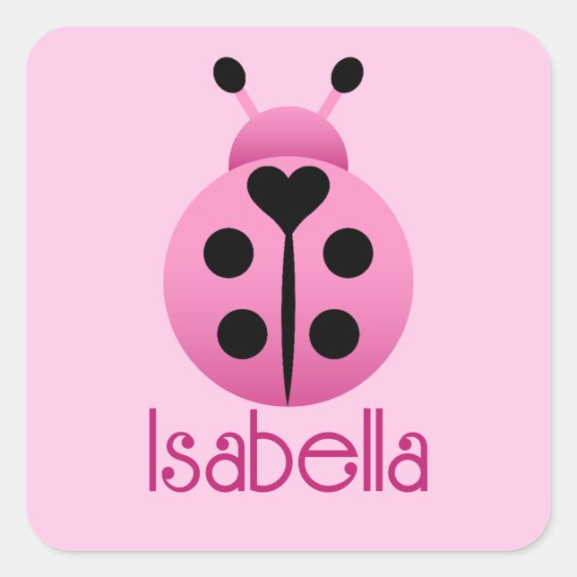 Pink Ladybugs Square Sticker (Front)